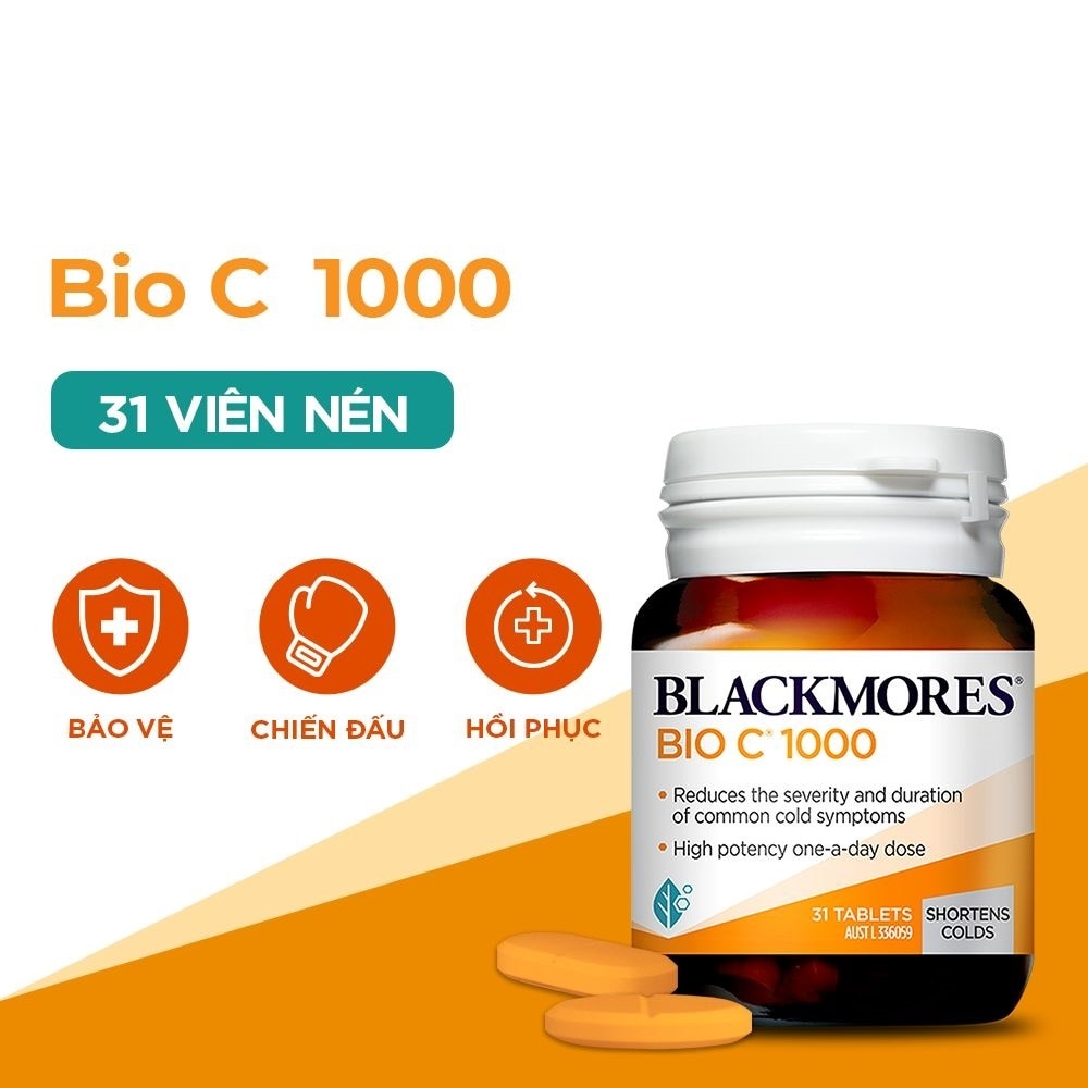 Thực Phẩm Bảo Vệ Sức Khỏe Blackmores Cold Relief Bio C 1000mg Tăng Cường Sức Đề Kháng 31 Viên