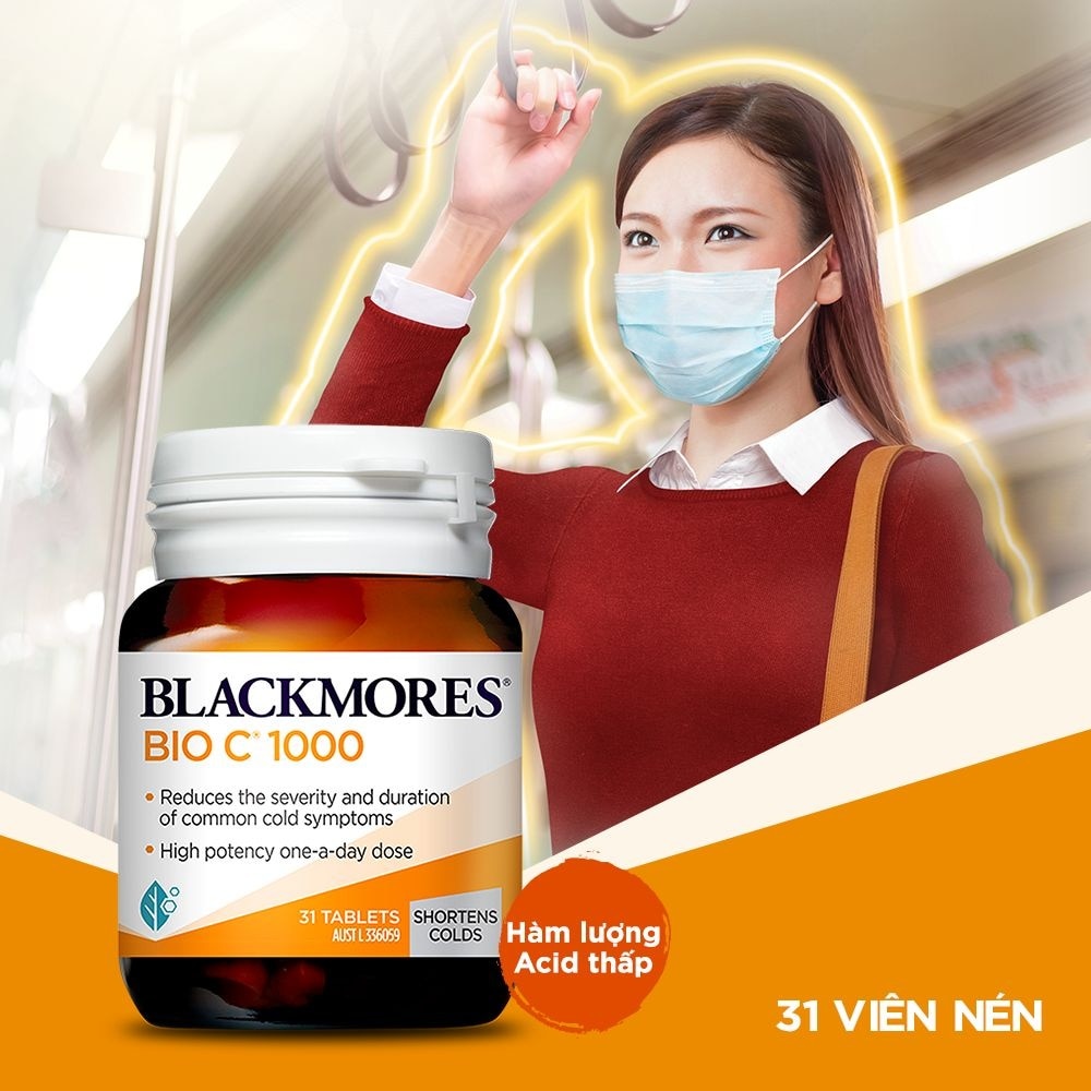 Thực Phẩm Bảo Vệ Sức Khỏe Blackmores Cold Relief Bio C 1000mg Tăng Cường Sức Đề Kháng 31 Viên