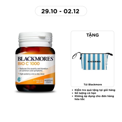 BLACKMORES Thực Phẩm Bảo Vệ Sức Khỏe Blackmores Cold Relief Bio C 1000mg Tăng Cường Sức Đề Kháng 31 Viên image