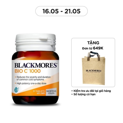 BLACKMORES Thực Phẩm Bảo Vệ Sức Khỏe Blackmores Cold Relief Bio C 1000mg Tăng Cường Sức Đề Kháng 31 Viên