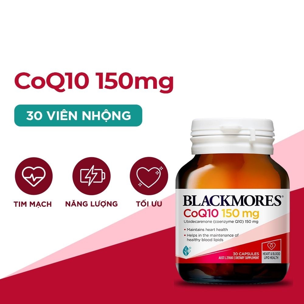 Thực Phẩm Bảo Vệ Sức Khỏe Blackmores Heart Health CoQ10 150mg Hỗ Trợ Tim Mạch 30 Viên