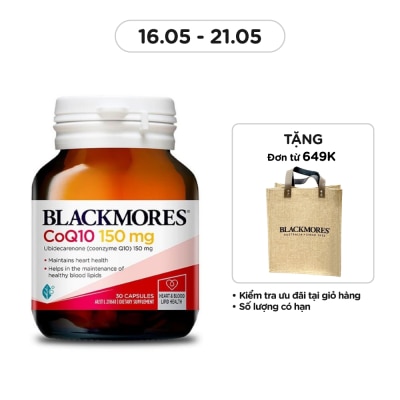 BLACKMORES Thực Phẩm Bảo Vệ Sức Khỏe Blackmores Heart Health CoQ10 150mg Hỗ Trợ Tim Mạch 30 Viên
