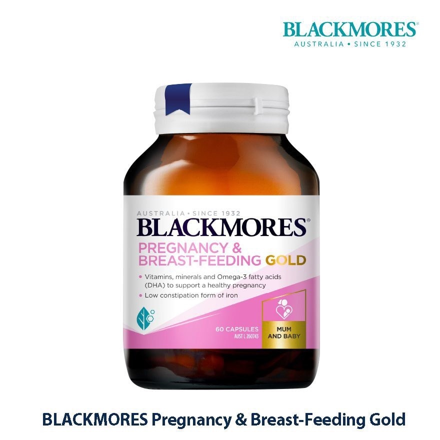 Thực Phẩm Bảo Vệ Sức Khỏe Blackmores Pregnancy & Breast-Feeding Gold Cung Cấp Vitamin Cho Phụ Nữ Mang Thai 60 Viên