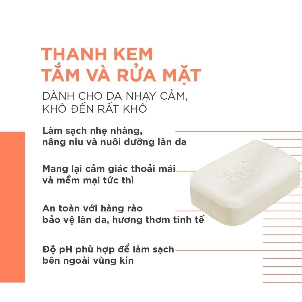 Thanh Kem Tắm Và Rửa Mặt Avène Cho Da Nhạy Cảm Đến Rất Khô 100g