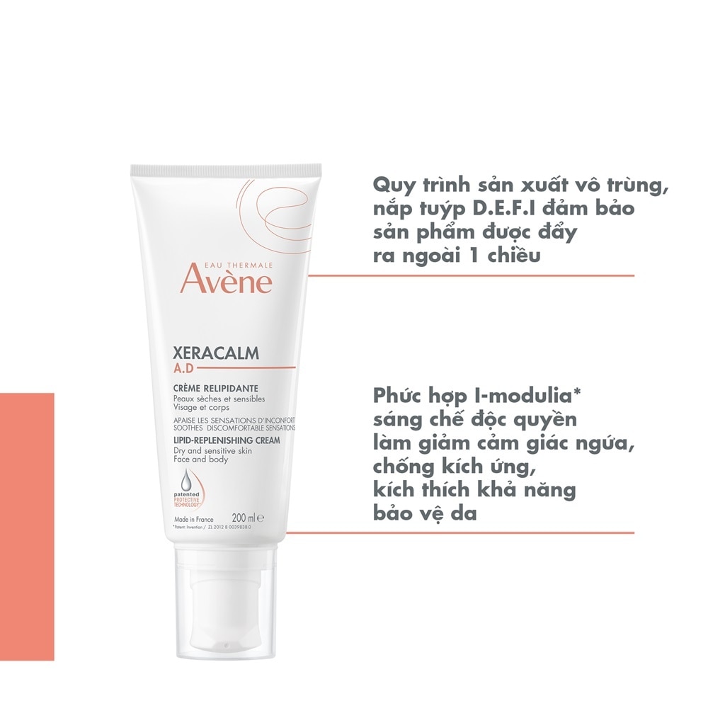 Kem Dưỡng Ẩm Avène Dùng Cho Da Khô Ngứa 200ml