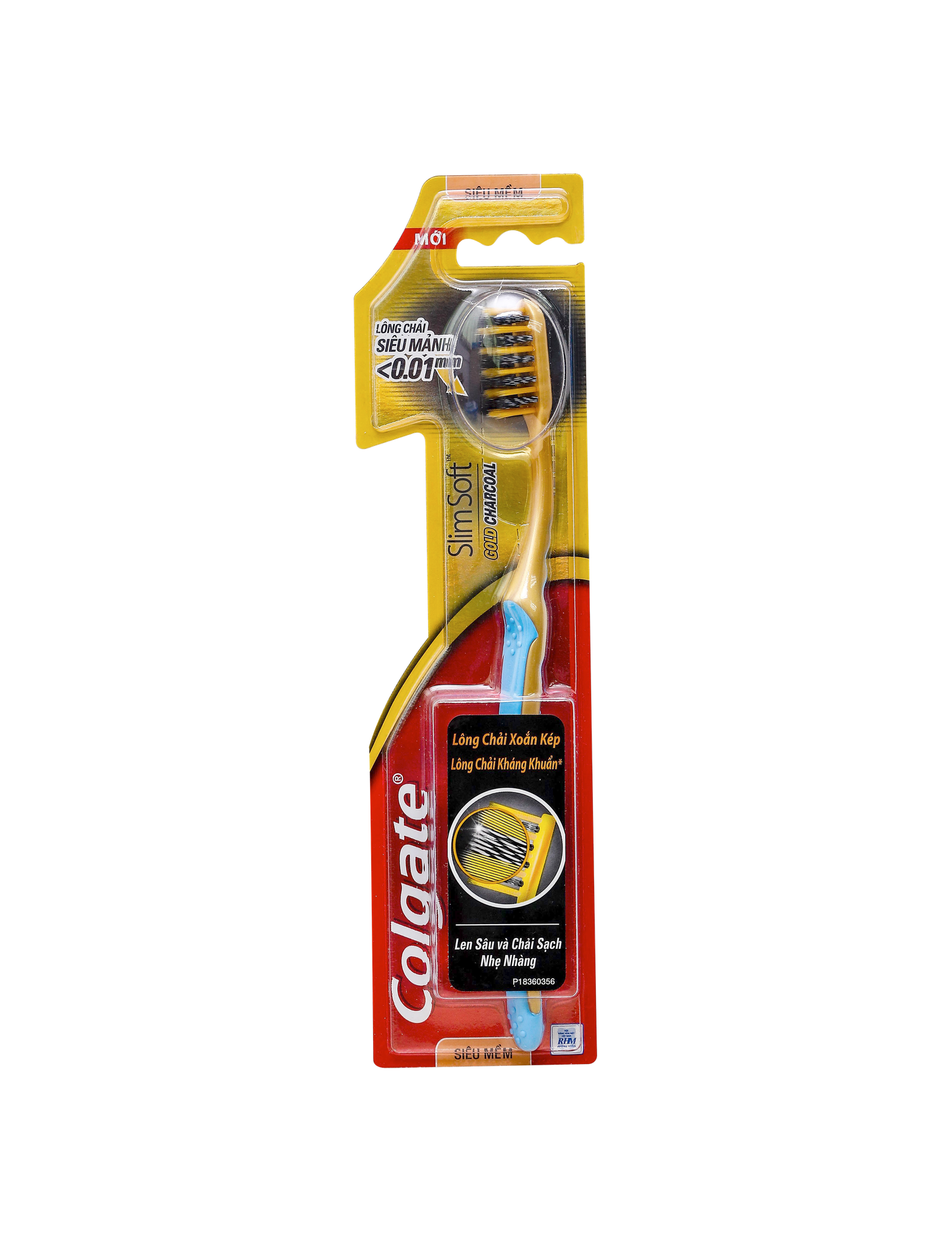 Bàn Chải Đánh Răng Colgate SlimSoft Gold Charcoal Siêu Mềm Mảnh