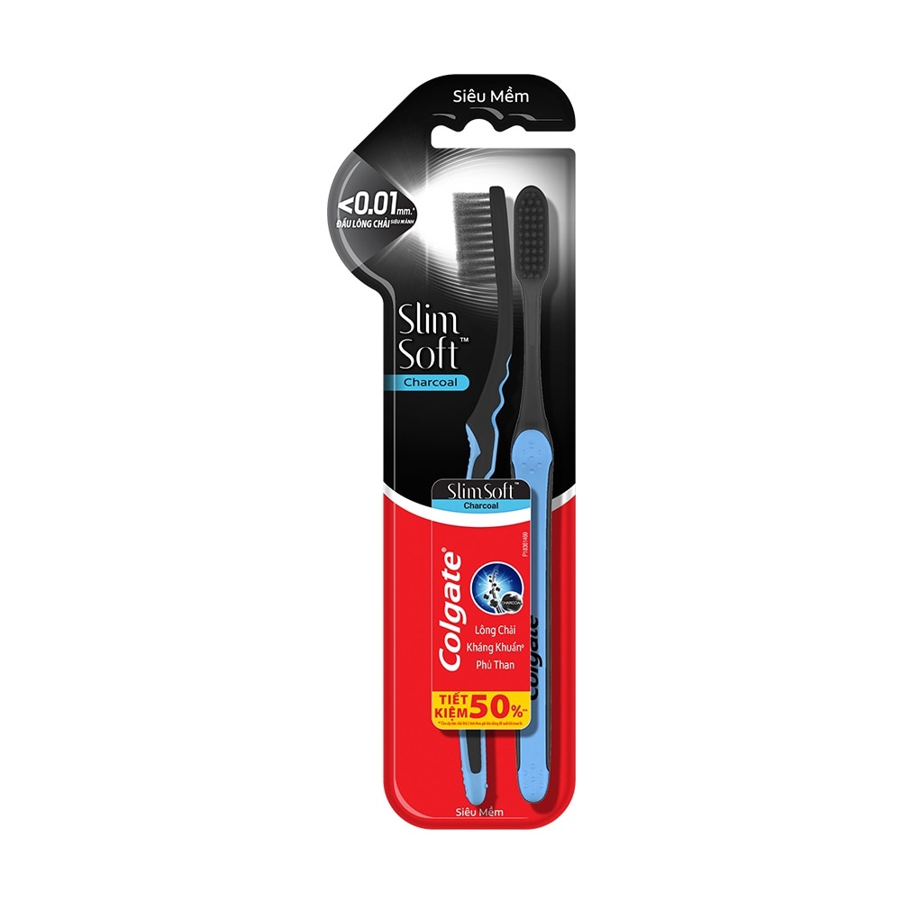 Slim Soft Charcoal Toothbrush Twinpack