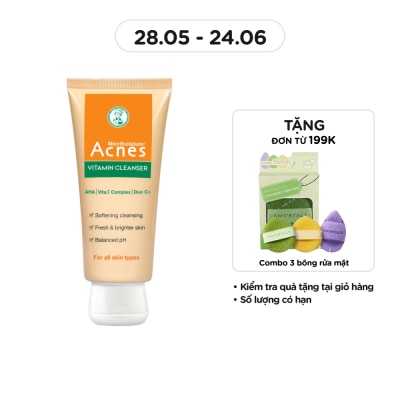 ACNES - Kem rửa mặt Mentholatum Acnes Vitamin Cleanser 100g