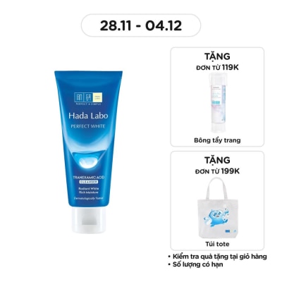 HADA LABO Sữa Rửa Mặt Hada Labo Perfect White Dưỡng Trắng Da Hoàn Hảo 80g