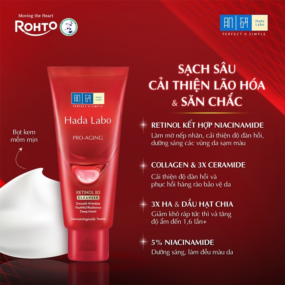 Kem Rửa Mặt Chống Lão Hóa Hada Labo Pro Anti Aging 80g image