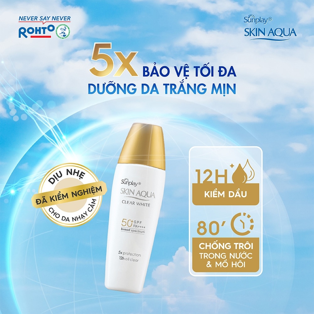 Sữa Chống Nắng Dưỡng Da Trắng Mịn Tối Ưu Sunplay Skin Aqua Clear White SPF50+ 25g