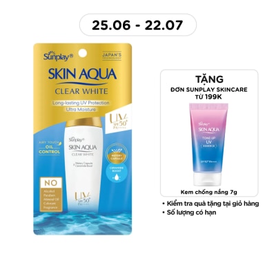 SUNPLAY - Sữa Chống Nắng Dưỡng Da Trắng Mịn Tối Ưu Sunplay Skin Aqua Clear White SPF50+ 25g