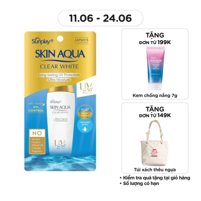 SUNPLAY - Sữa Chống Nắng Dưỡng Da Trắng Mịn Tối Ưu Sunplay Skin Aqua Clear White SPF50+ 25g