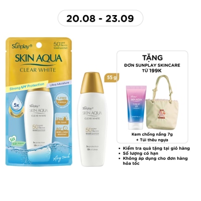 SUNPLAY - Sữa Chống Nắng Dưỡng Da Trắng Mịn Tối Ưu Sunplay Skin Aqua Clear White SPF50+ 55g image