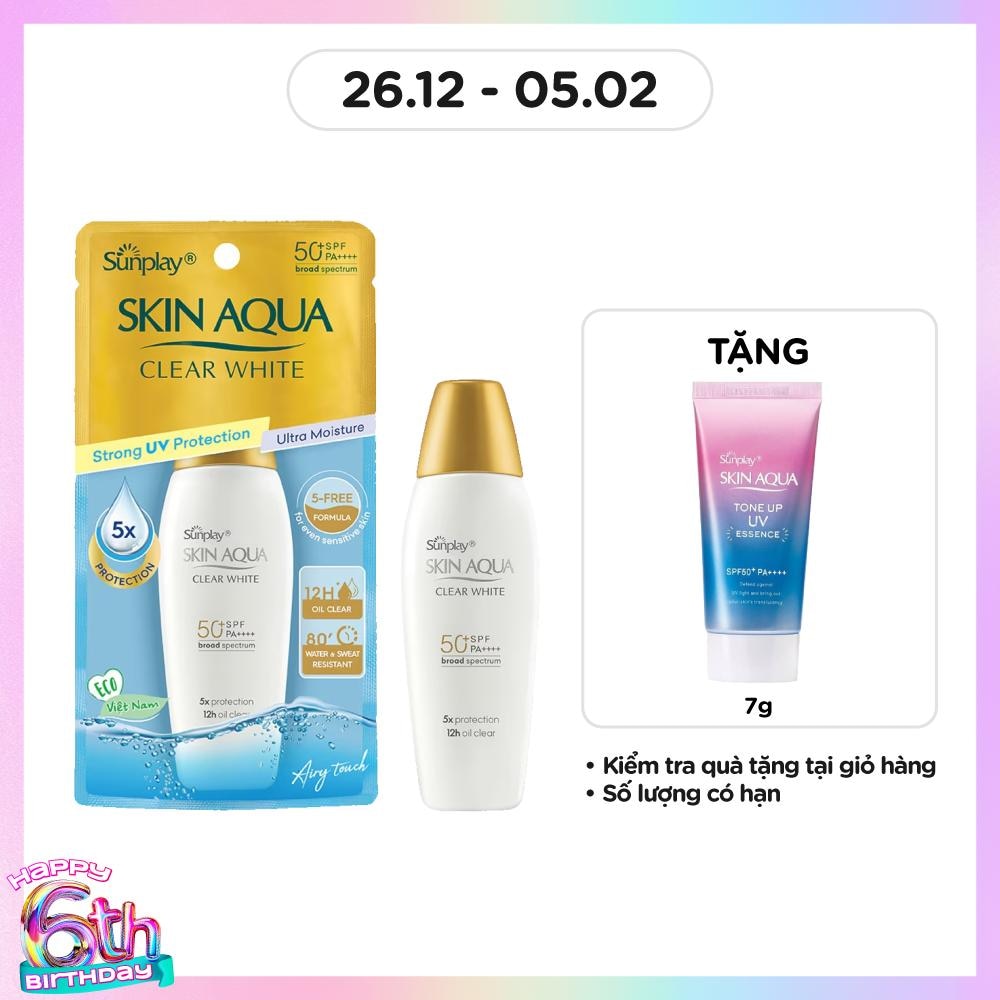 Sữa Chống Nắng Dưỡng Da Trắng Mịn Tối Ưu Sunplay Skin Aqua Clear White SPF50+ 55g