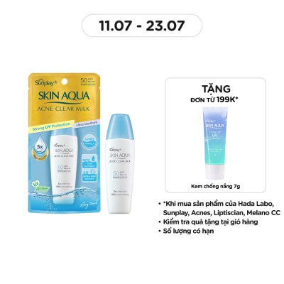 SUNPLAY Sữa Chống Nắng Dưỡng Da Ngừa Mụn Sunplay Skin Aqua Acne Clear Milk SPF50 25g
