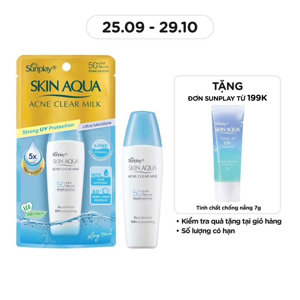 Sữa Chống Nắng Dưỡng Da Ngừa Mụn Sunplay Skin Aqua Acne Clear Milk SPF50 25g