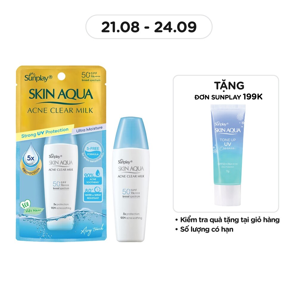 Sữa Chống Nắng Dưỡng Da Ngừa Mụn Sunplay Skin Aqua Acne Clear Milk SPF50 25g
