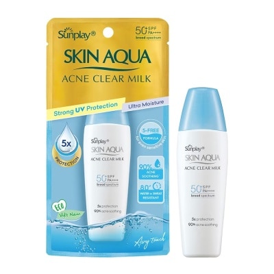 SUNPLAY Sữa Chống Nắng Dưỡng Da Ngừa Mụn Sunplay Skin Aqua Acne Clear Milk SPF50 25g