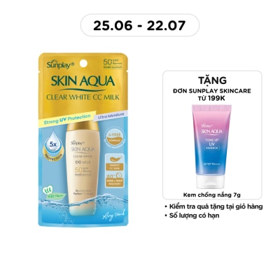 SUNPLAY - Sữa Chống Nắng Dưỡng Da & Trang Điểm Nhẹ Sunplay Skin Aqua Clear White CC Milk SPF50 25g image