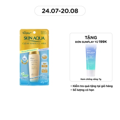 SUNPLAY Sữa Chống Nắng Dưỡng Da & Trang Điểm Nhẹ Sunplay Skin Aqua Clear White CC Milk SPF50 25g