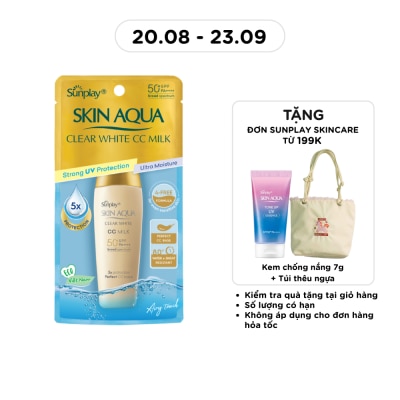 SUNPLAY - Sữa Chống Nắng Dưỡng Da & Trang Điểm Nhẹ Sunplay Skin Aqua Clear White CC Milk SPF50 25g image