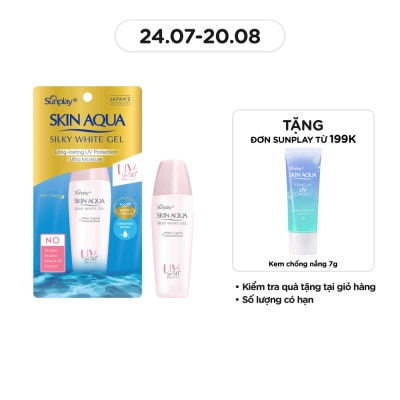 SUNPLAY Gel Chống Nắng Dưỡng Da Trắng Mượt Sunplay Skin Aqua Silky White Gel SPF50 30g