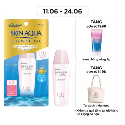 SUNPLAY - Gel Chống Nắng Dưỡng Da Trắng Mượt Sunplay Skin Aqua Silky White Gel SPF50 30g