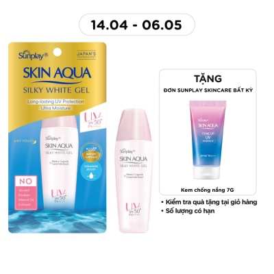 SUNPLAY - Gel Chống Nắng Dưỡng Da Trắng Mượt Sunplay Skin Aqua Silky White Gel SPF50 30g