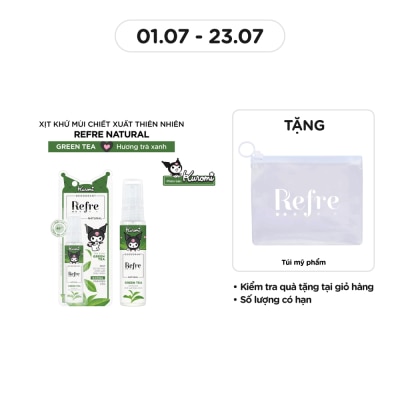 REFRE Xịt Khử Mùi Refre Natural 30ml - Hương Trà Xanh