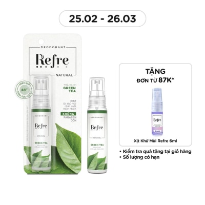 REFRE Xịt Khử Mùi Refre Natural 30ml - Hương Trà Xanh