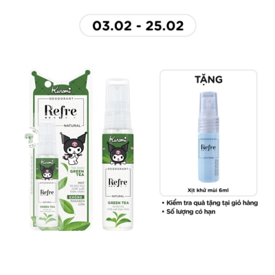 REFRE Xịt Khử Mùi Refre Natural 30ml - Hương Trà Xanh