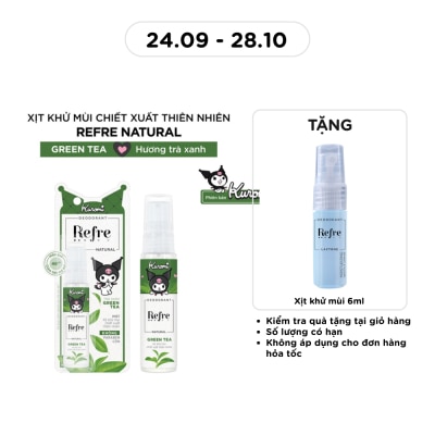 REFRE Xịt Khử Mùi Refre Natural 30ml Hương Trà Xanh image