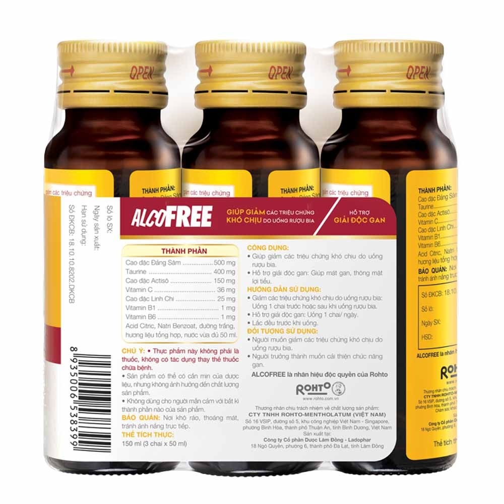 Alcofree 3 bottles x 50ml/box