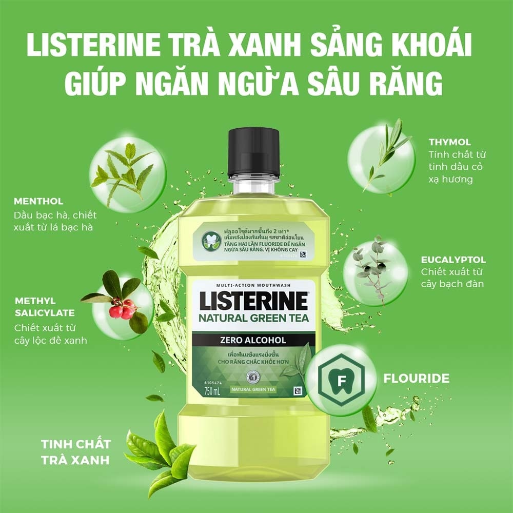 Nước Súc Miệng Trà Xanh Listerine 750ml image