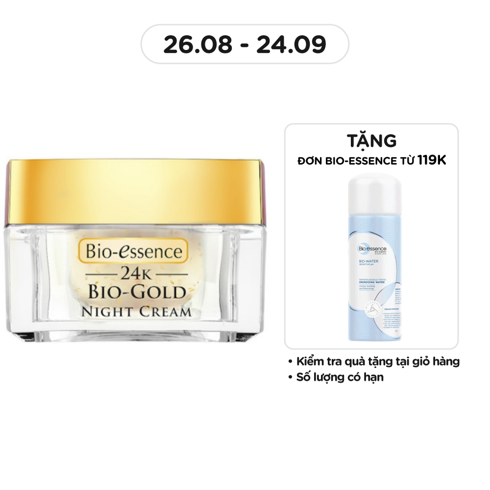 Kem Dưỡng Ban Đêm Bio-Essence Gold Chiết Xuất Vàng 24K Ngăn Ngừa Lão Hóa 40g