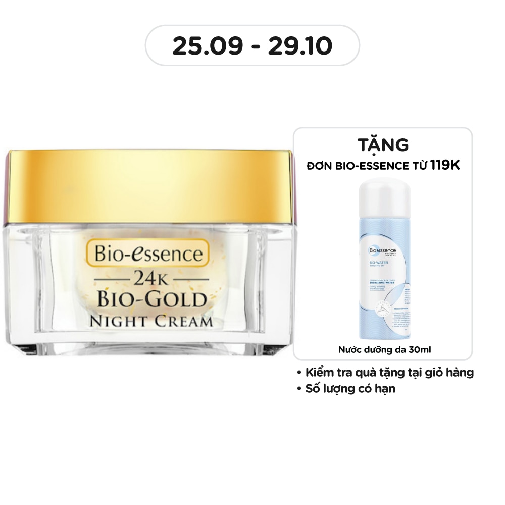Kem Dưỡng Ban Đêm Bio-Essence Gold Chiết Xuất Vàng 24K Ngăn Ngừa Lão Hóa 40g