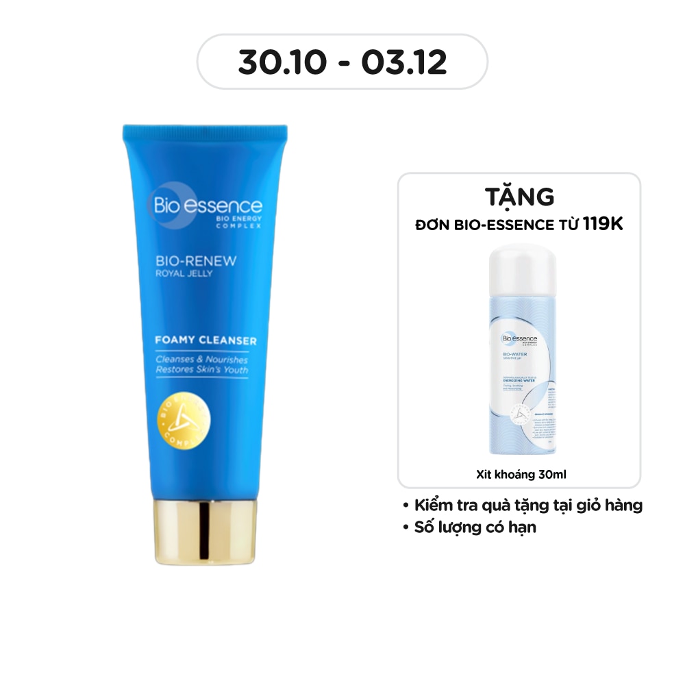 Sữa Rửa Mặt Bio-Essence Renew Chiết Xuất Sữa Ong Chúa (Da Dầu/Hỗn Hợp) 100g