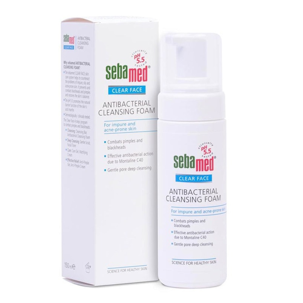 Sữa Rửa Mặt Tạo Bọt Sebamed Kháng Khuẩn Giảm Mụn pH5.5 150ml