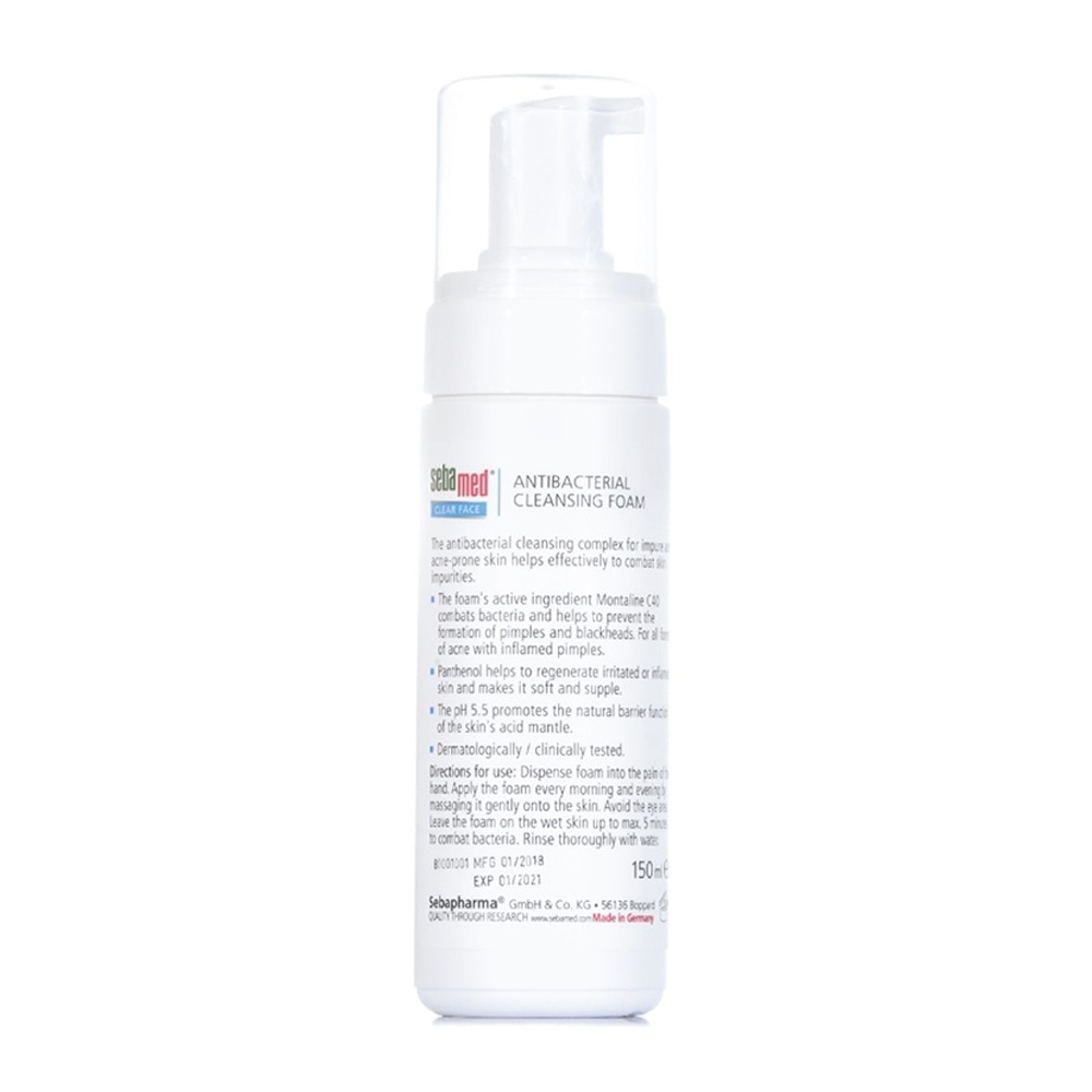 Sữa Rửa Mặt Tạo Bọt Sebamed Kháng Khuẩn Giảm Mụn pH5.5 150ml