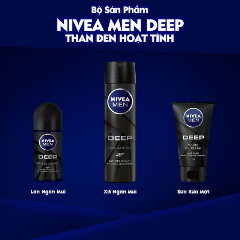 Sữa Rửa Mặt Nam Than Đen Hoạt Tính Sáng Da Nivea 100g