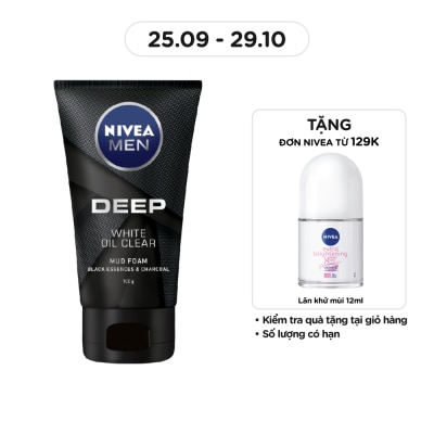 NIVEA Sữa Rửa Mặt Nam Than Đen Hoạt Tính Sáng Da Nivea 100g