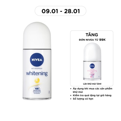 NIVEA Lăn Ngăn Mùi Nữ Trắng Mịn Tự Nhiên Nivea 50ml