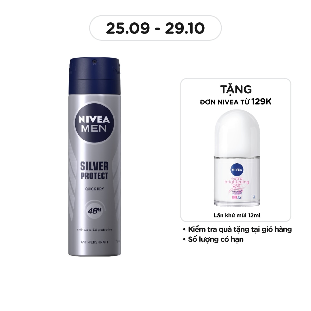 Xịt Ngăn Mùi Nam Phân Tử Bạc Nivea 150ml