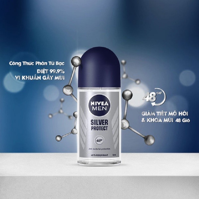 Lăn Ngăn Mùi Nam Phân Tử Bạc Nivea 50ml