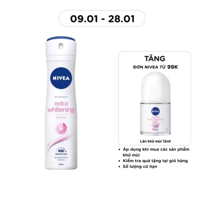 NIVEA Xịt Ngăn Mùi Nữ Trắng Mịn Mờ Vết Thâm Nivea 150ml