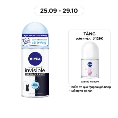 NIVEA Invisible For Black & White Pure Roll On 50ml
