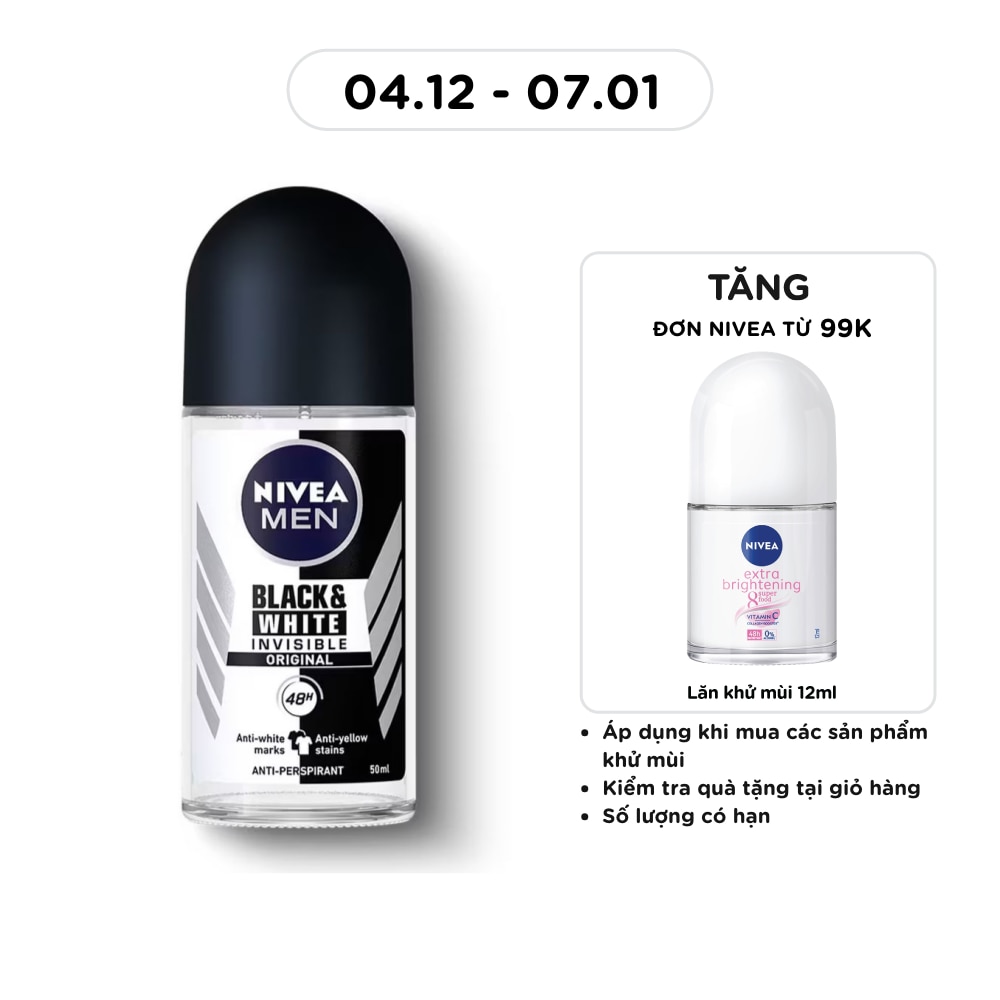 Lăn Ngăn Mùi Nam Ngăn Vệt Ố Vàng Nivea 50ml