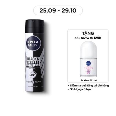 NIVEA Xịt Ngăn Mùi Nam Ngăn Vệt Ố Vàng Nivea 150ml