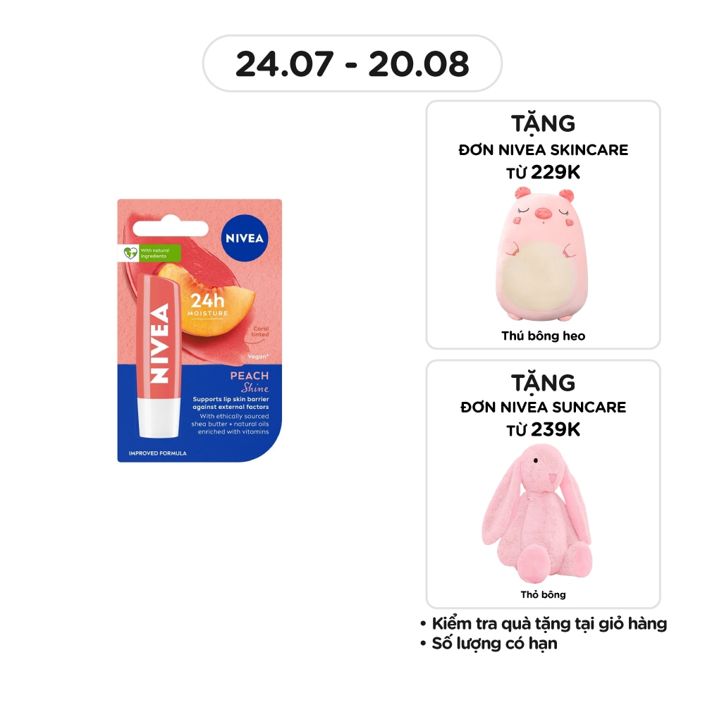 Son Dưỡng Môi Đào Nivea 4.8g